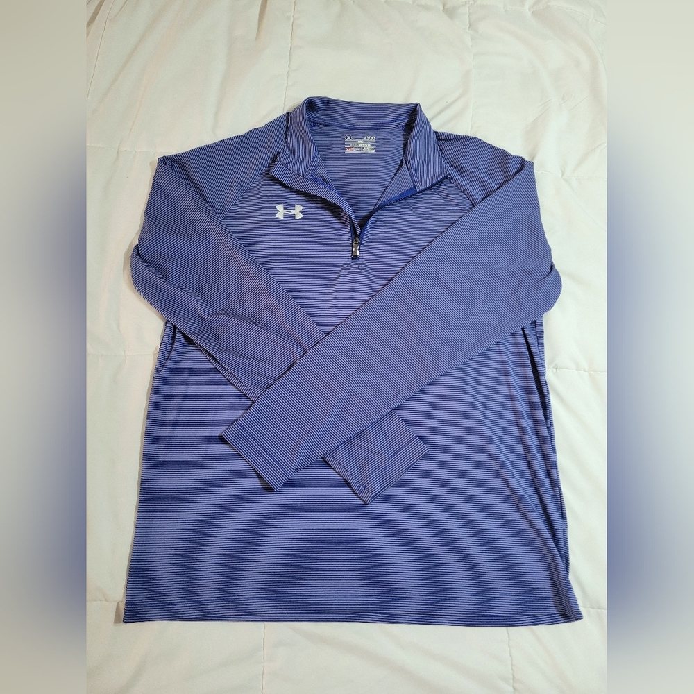 Under Armour Purple Striped Quarter-Zip Pullover